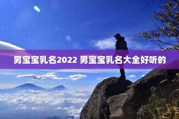男宝宝乳名2022 男宝宝乳名大全好听的