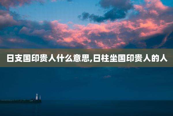 日支国印贵人什么意思,日柱坐国印贵人的人