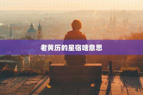 老黄历的星宿啥意思