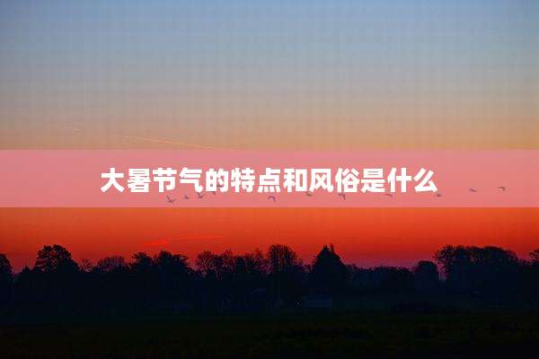 大暑节气的特点和风俗是什么