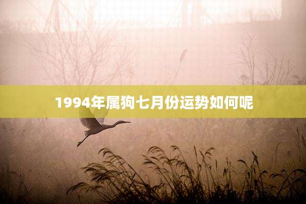 1994年属狗七月份运势如何呢
