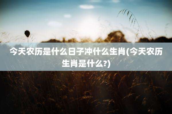今天农历是什么日子冲什么生肖(今天农历生肖是什么?)