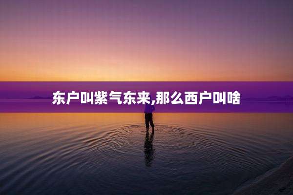 东户叫紫气东来,那么西户叫啥
