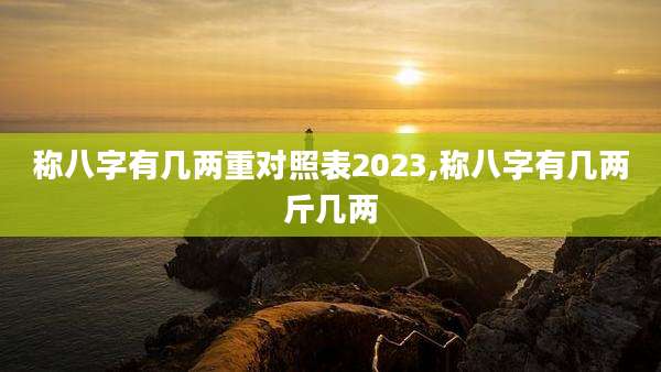 称八字有几两重对照表2023,称八字有几两斤几两