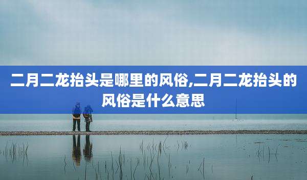 二月二龙抬头是哪里的风俗,二月二龙抬头的风俗是什么意思