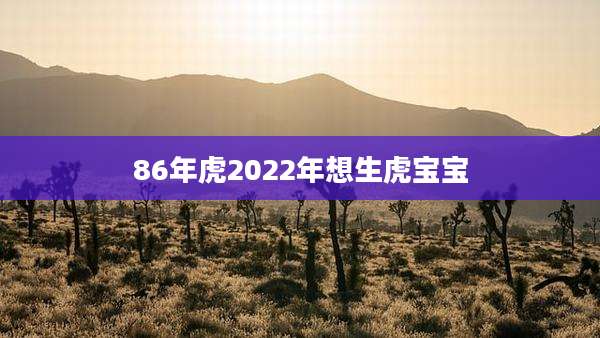 86年虎2022年想生虎宝宝