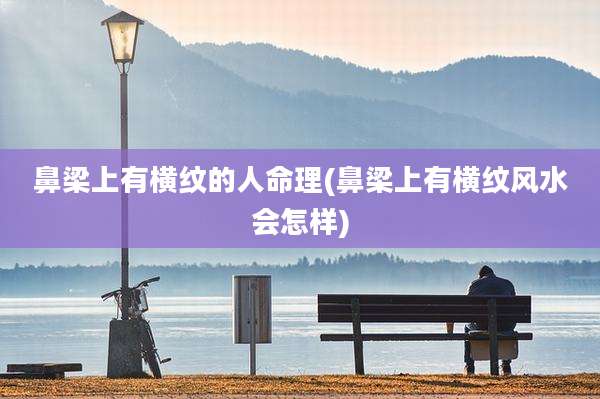 鼻梁上有横纹的人命理(鼻梁上有横纹风水会怎样)