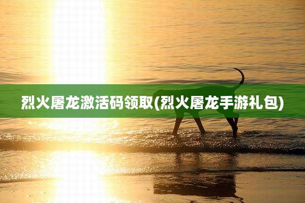 烈火屠龙激活码领取(烈火屠龙手游礼包)
