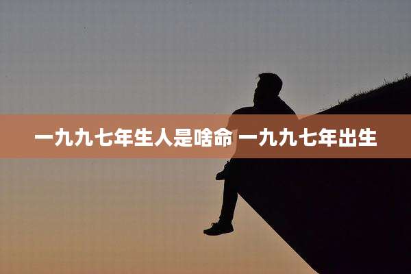 一九九七年生人是啥命 一九九七年出生
