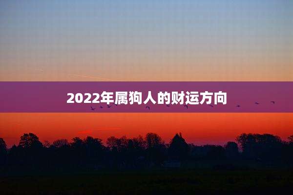 2022年属狗人的财运方向