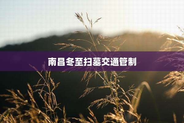 南昌冬至扫墓交通管制