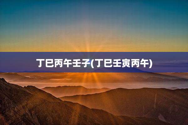丁巳丙午壬子(丁巳壬寅丙午)