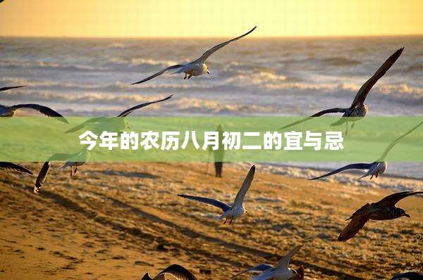 今年的农历八月初二的宜与忌