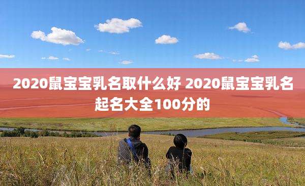 2020鼠宝宝乳名取什么好 2020鼠宝宝乳名起名大全100分的