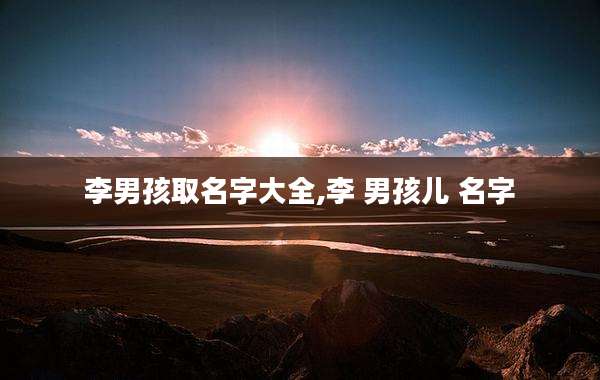 李男孩取名字大全,李 男孩儿 名字