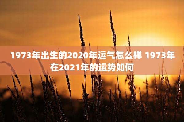 1973年出生的2020年运气怎么样 1973年在2021年的运势如何
