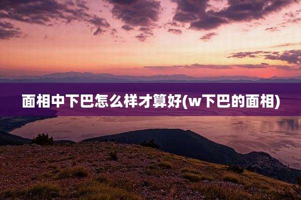 面相中下巴怎么样才算好(w下巴的面相)