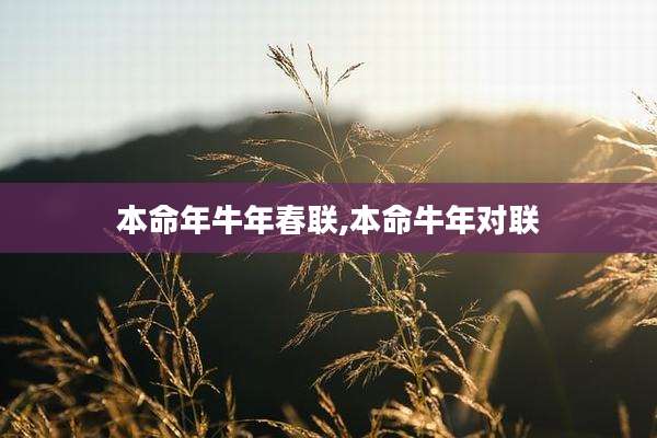 本命年牛年春联,本命牛年对联