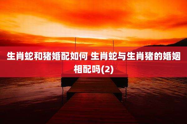 生肖蛇和猪婚配如何 生肖蛇与生肖猪的婚姻相配吗(2)