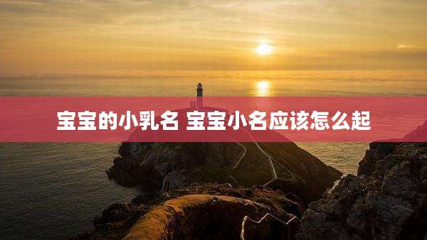宝宝的小乳名 宝宝小名应该怎么起