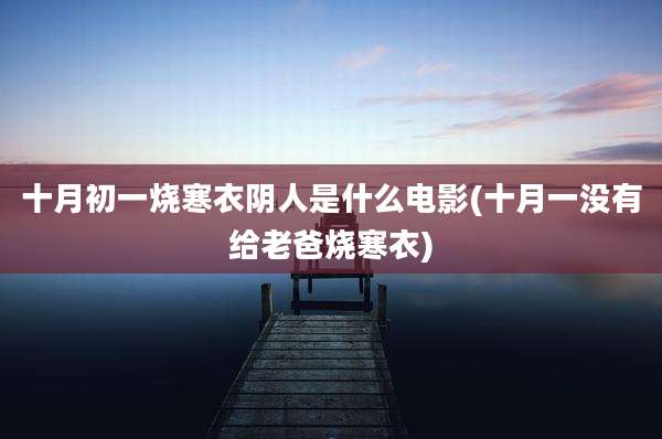十月初一烧寒衣阴人是什么电影(十月一没有给老爸烧寒衣)