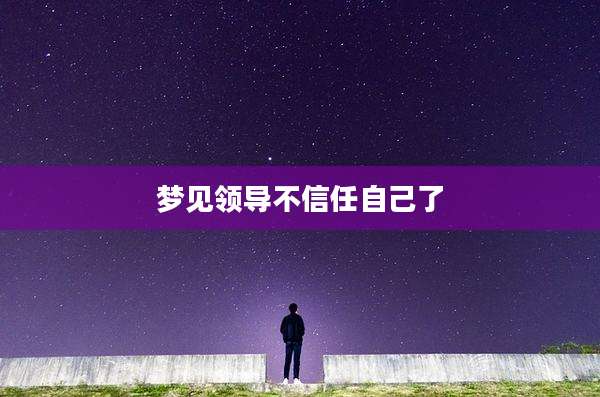 梦见领导不信任自己了