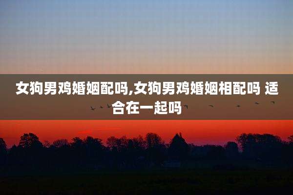 女狗男鸡婚姻配吗,女狗男鸡婚姻相配吗 适合在一起吗