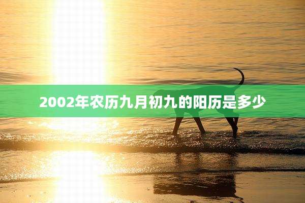 2002年农历九月初九的阳历是多少