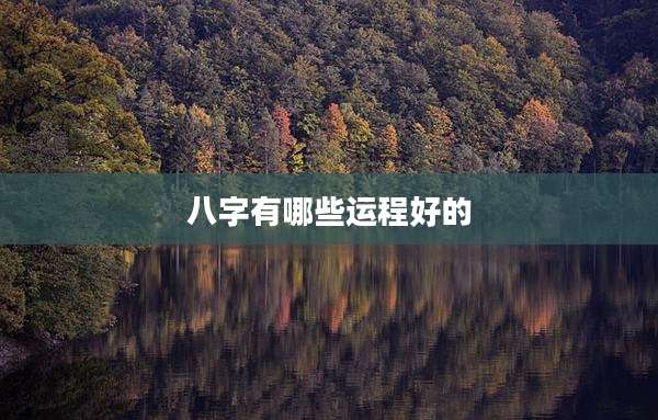 八字有哪些运程好的