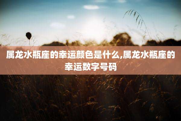 属龙水瓶座的幸运颜色是什么,属龙水瓶座的幸运数字号码