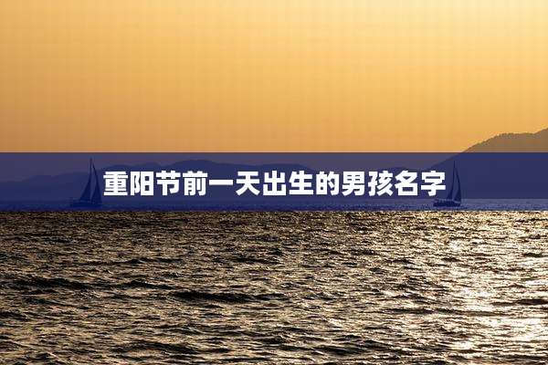 重阳节前一天出生的男孩名字