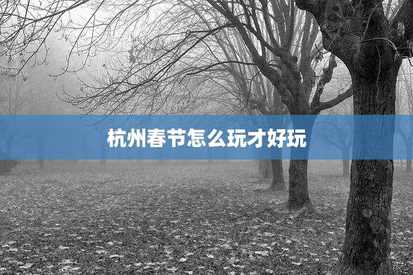 杭州春节怎么玩才好玩