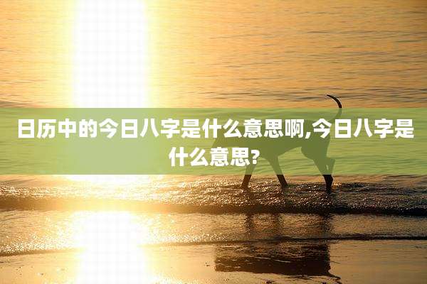 日历中的今日八字是什么意思啊,今日八字是什么意思?