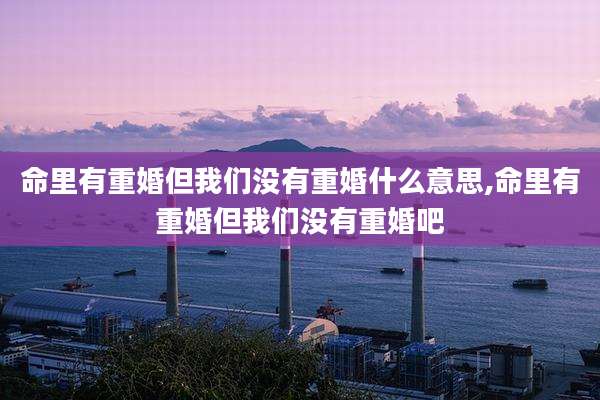 命里有重婚但我们没有重婚什么意思,命里有重婚但我们没有重婚吧