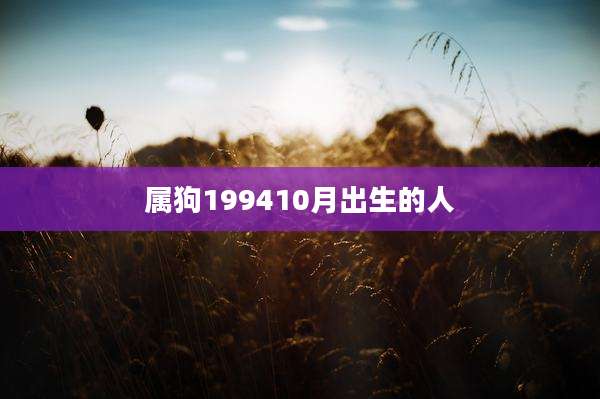 属狗199410月出生的人