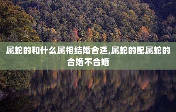 属蛇的和什么属相结婚合适,属蛇的配属蛇的合婚不合婚