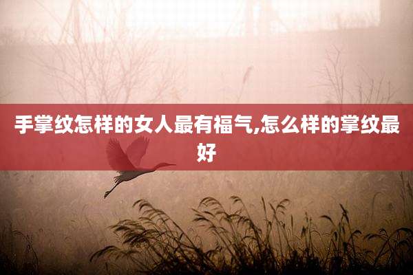 手掌纹怎样的女人最有福气,怎么样的掌纹最好