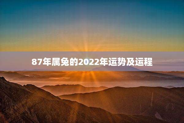 87年属兔的2022年运势及运程