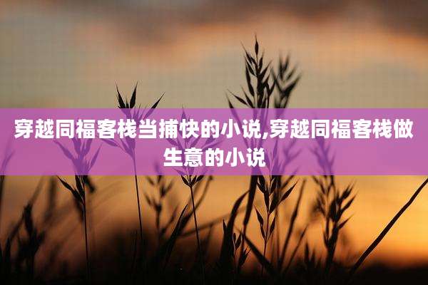 穿越同福客栈当捕快的小说,穿越同福客栈做生意的小说