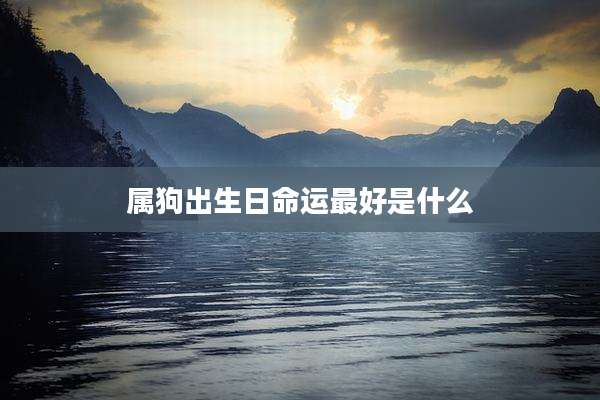 属狗出生日命运最好是什么