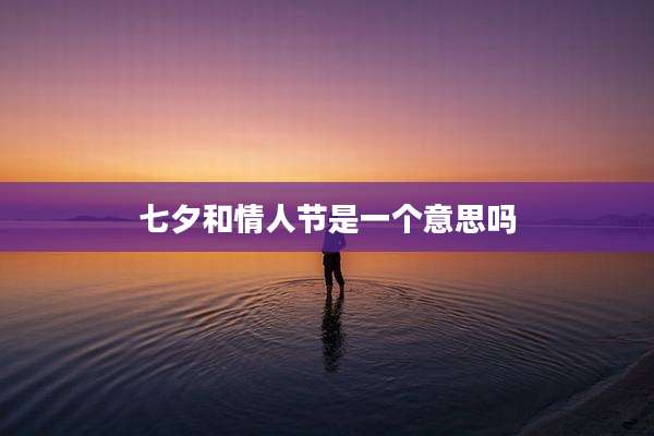 七夕和情人节是一个意思吗