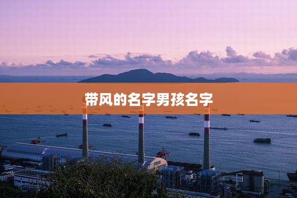 带风的名字男孩名字