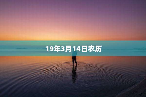 19年3月14日农历
