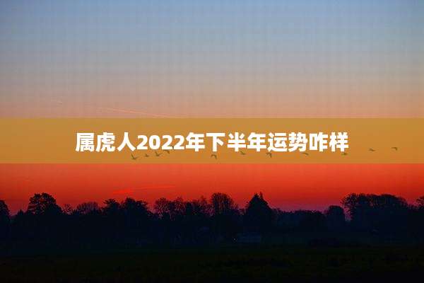 属虎人2022年下半年运势咋样