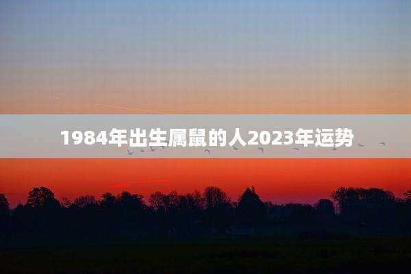 1984年出生属鼠的人2023年运势