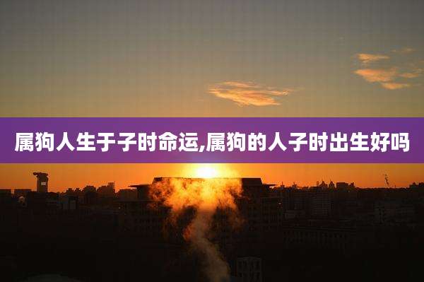 属狗人生于子时命运,属狗的人子时出生好吗