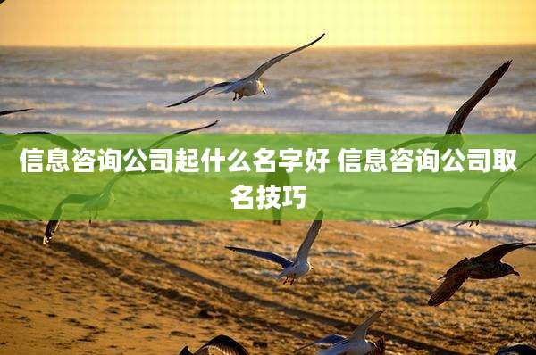 信息咨询公司起什么名字好 信息咨询公司取名技巧