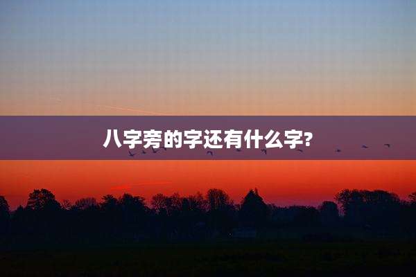 八字旁的字还有什么字?