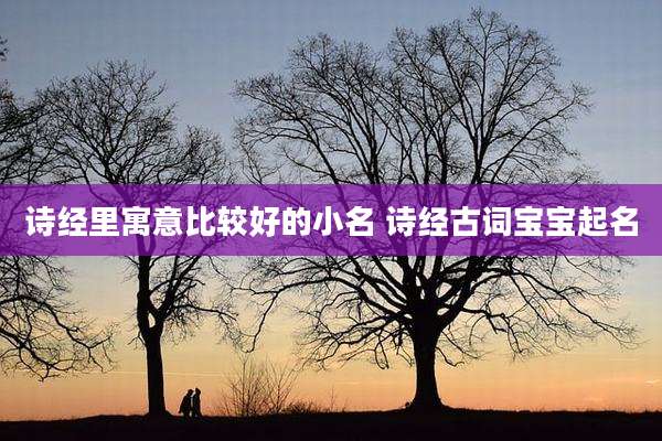诗经里寓意比较好的小名 诗经古词宝宝起名