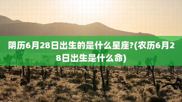阴历6月28日出生的是什么星座?(农历6月28日出生是什么命)